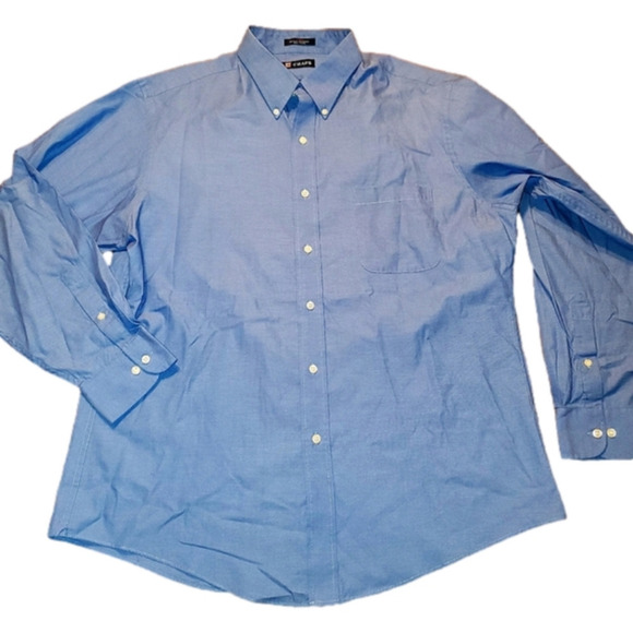 Light Blue Chaps Button-Down Dress Shirt - Large - Picture 2 of 12